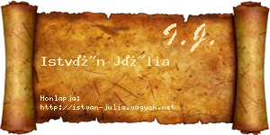 István Júlia névjegykártya